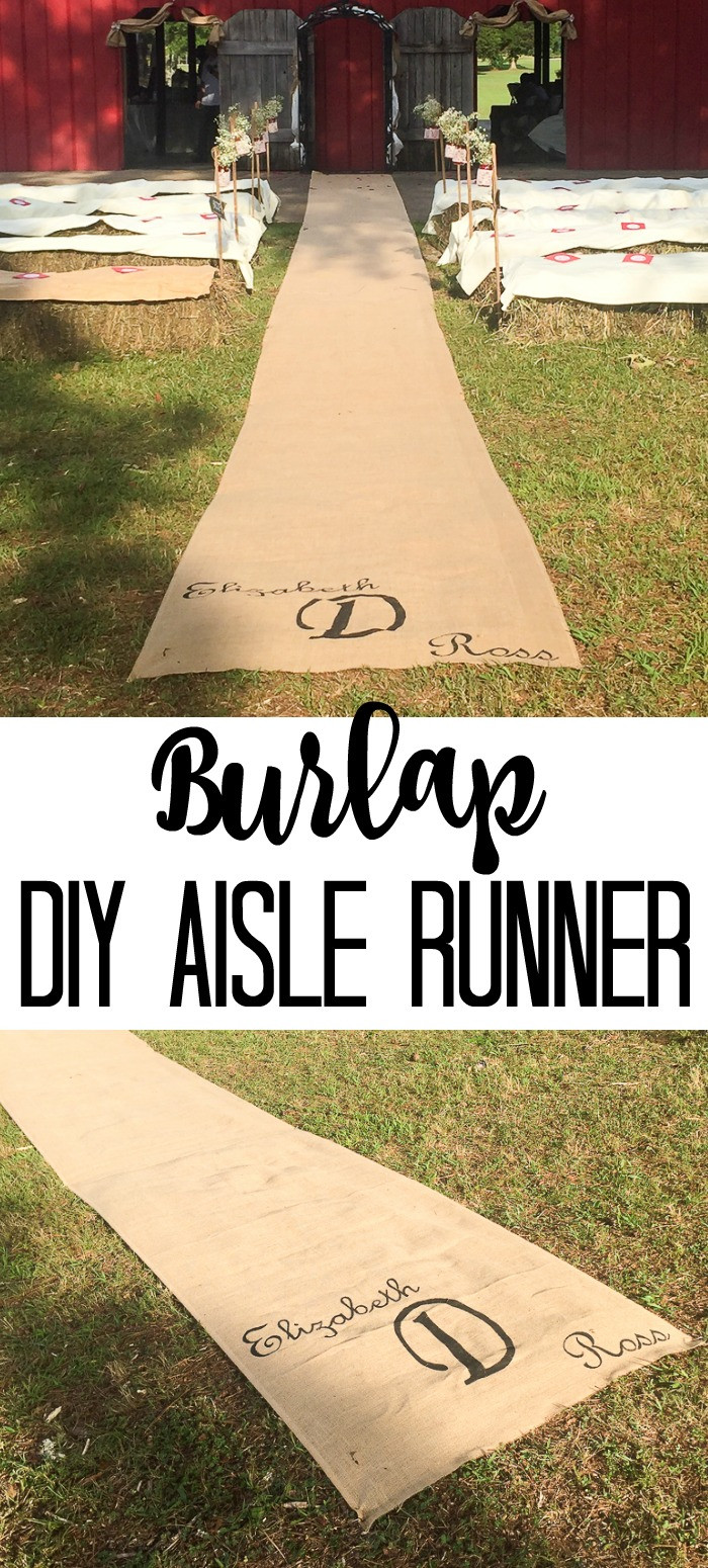 DIY Wedding Aisle Runners
 DIY Burlap Aisle Runner The Country Chic Cottage