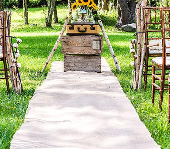 DIY Wedding Aisle Runners
 Items similar to Natural Burlap Aisle Runner DIY Wedding