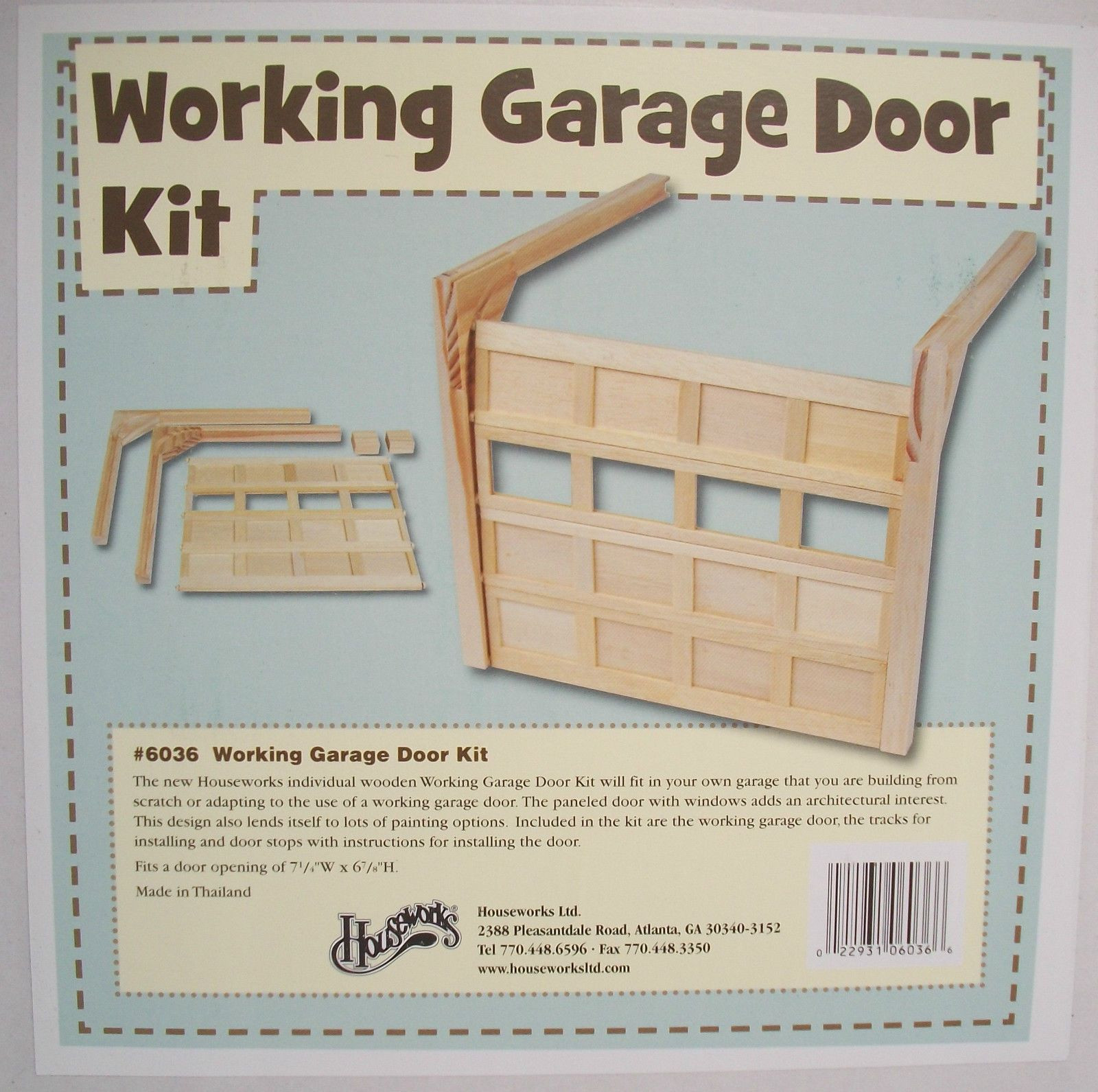DIY Wood Garage Door Kits
 Details about Garage Door working Kit 6036 dollhouse