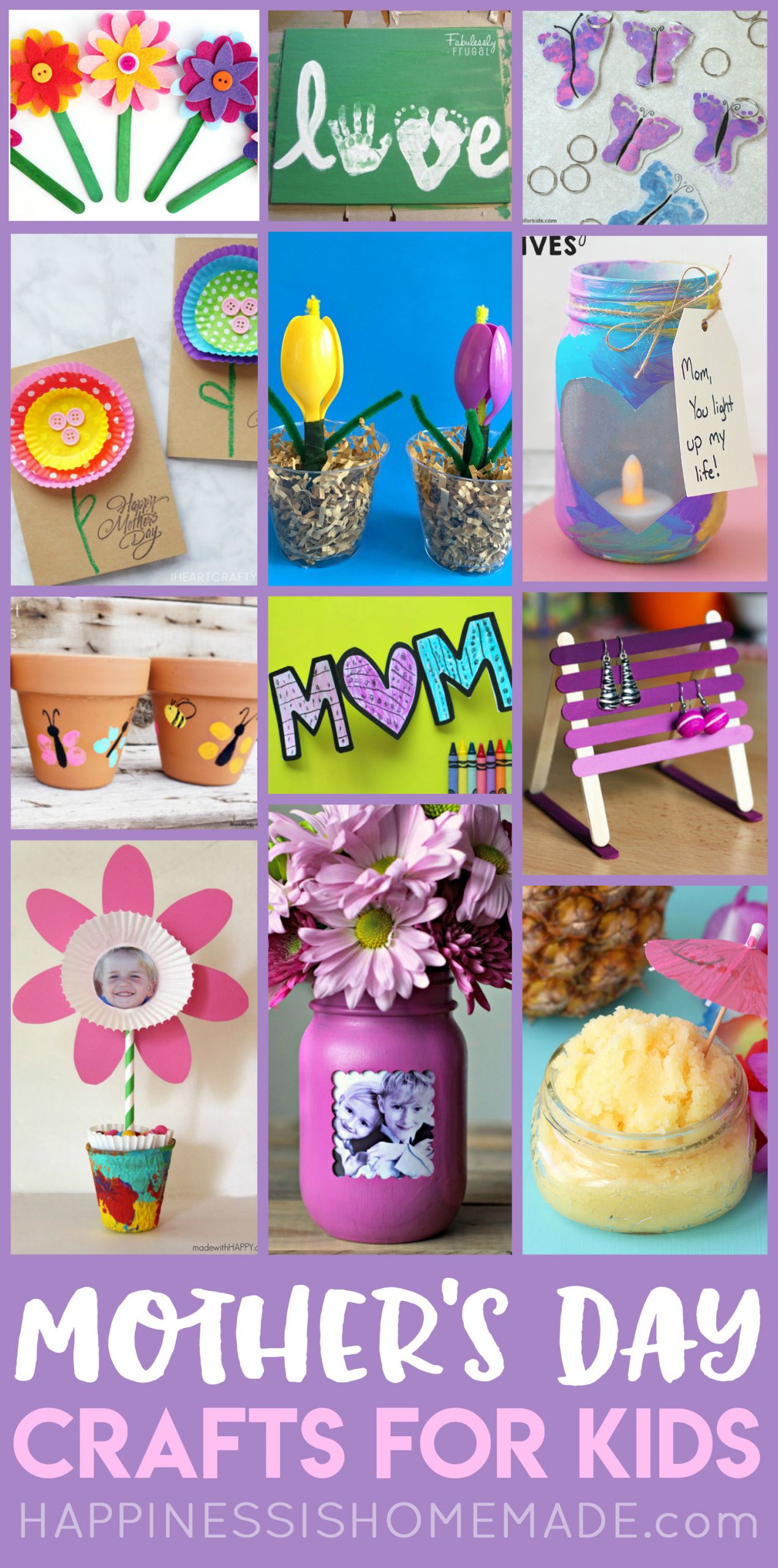 Easy DIY Mothers Day Gifts
 Easy Mother s Day Crafts for Kids Happiness is Homemade