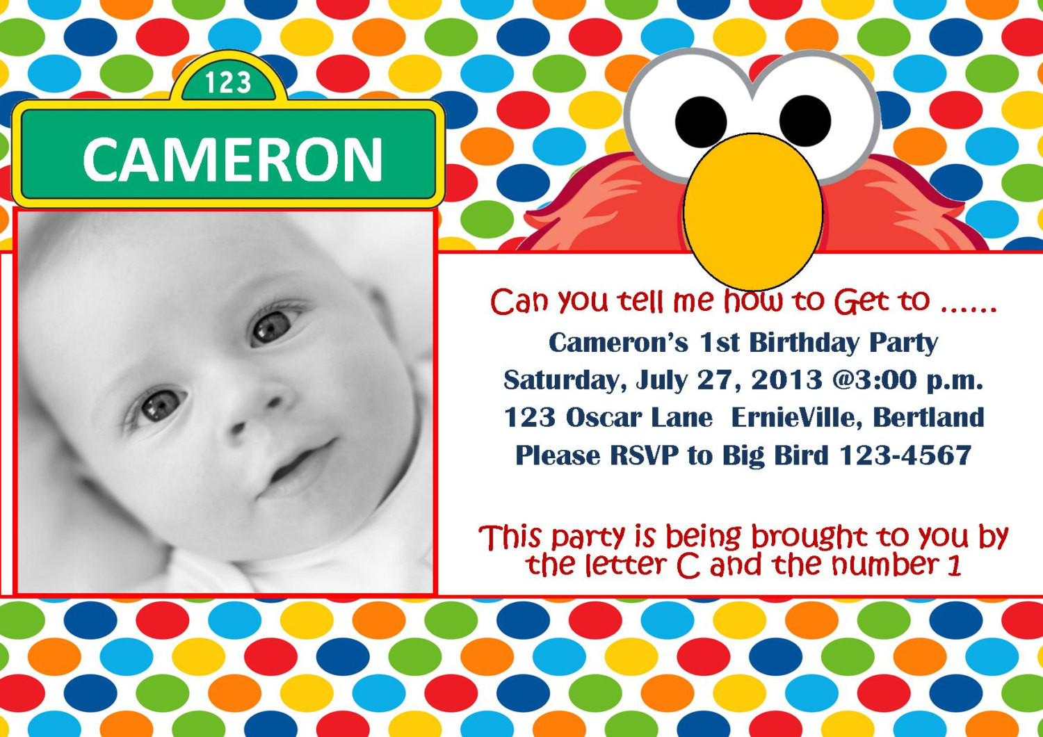 Elmo 1st Birthday Invitations
 FREE Printable Elmo 1st Birthday Invitations Template