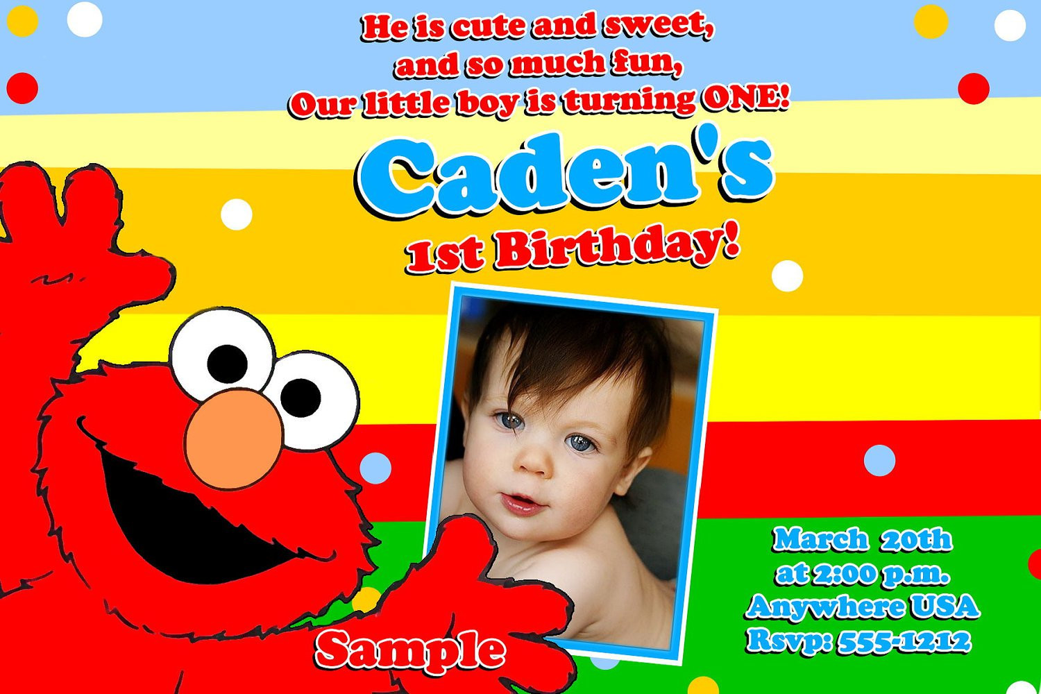 Elmo 1st Birthday Invitations
 Free Printable Elmo 1st Birthday Invitations