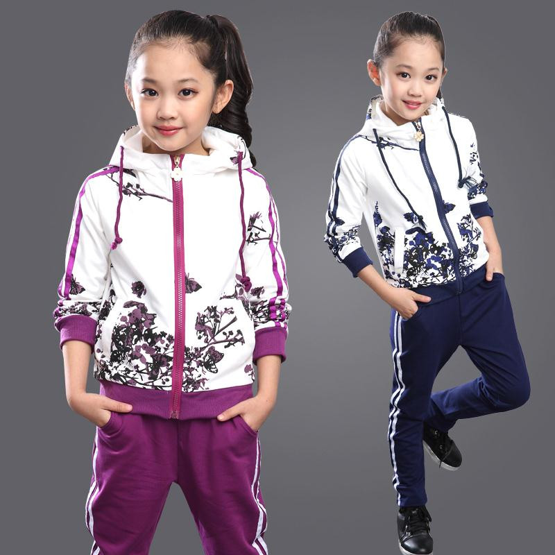 Fashion Clothing For Kids
 Clothing Set Girls Clothes Jacket Floral Zipper Kids