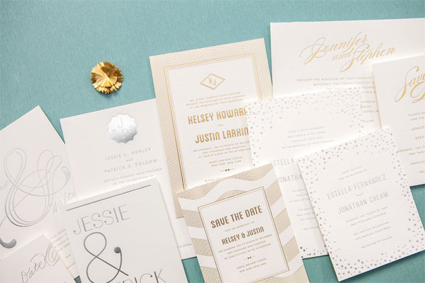Foil Stamped Wedding Invitations
 Gorgeous Gold Silver Foil Stamped Wedding Invites