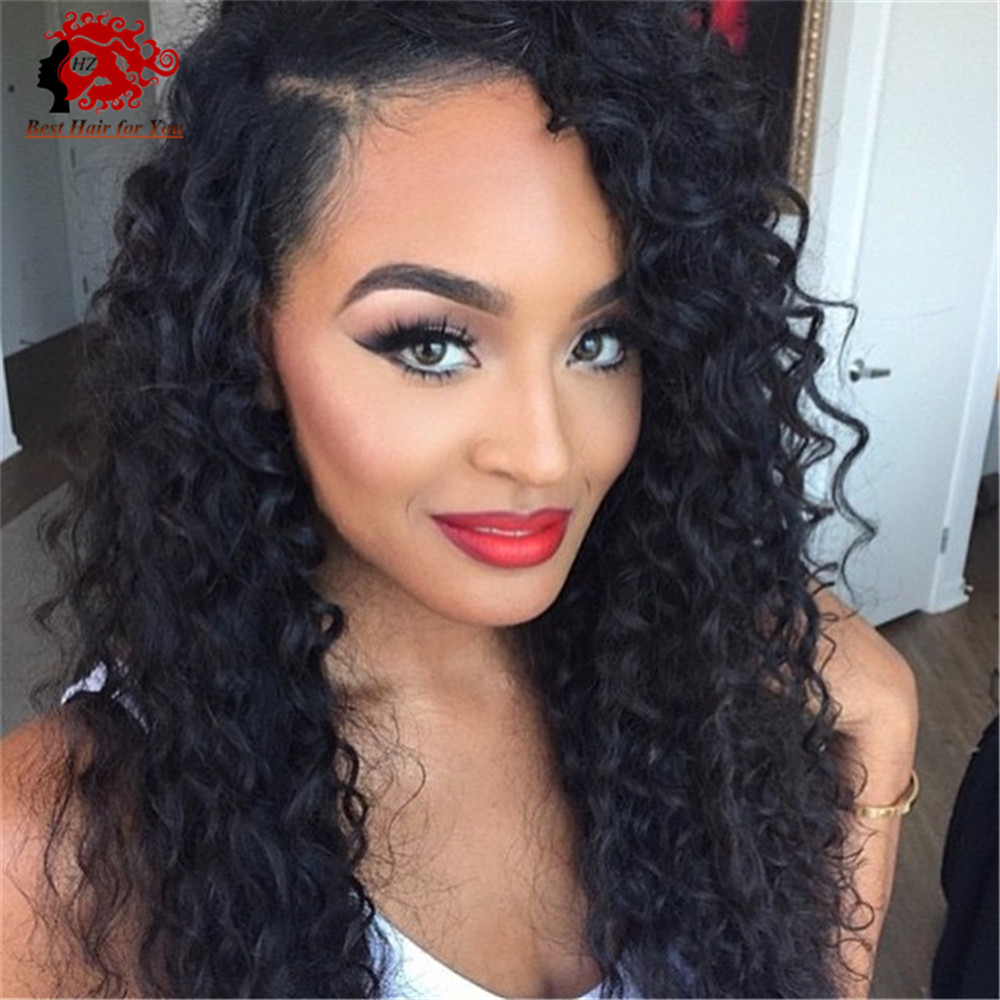 Full Lace Human Hair Wigs With Baby Hair
 Bbrazilian virgin curly full lace wigs with baby hair
