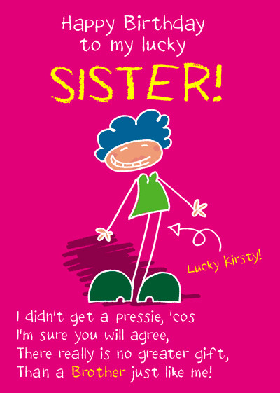 Funny Birthday Poems For Sister
 Little sister birthday Poems