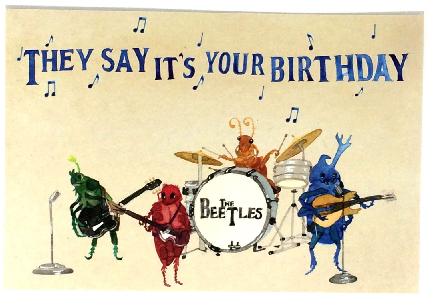 Funny Singing Birthday Cards
 Pack of 10 Funny Beatles Happy Birthday Postcards Ten