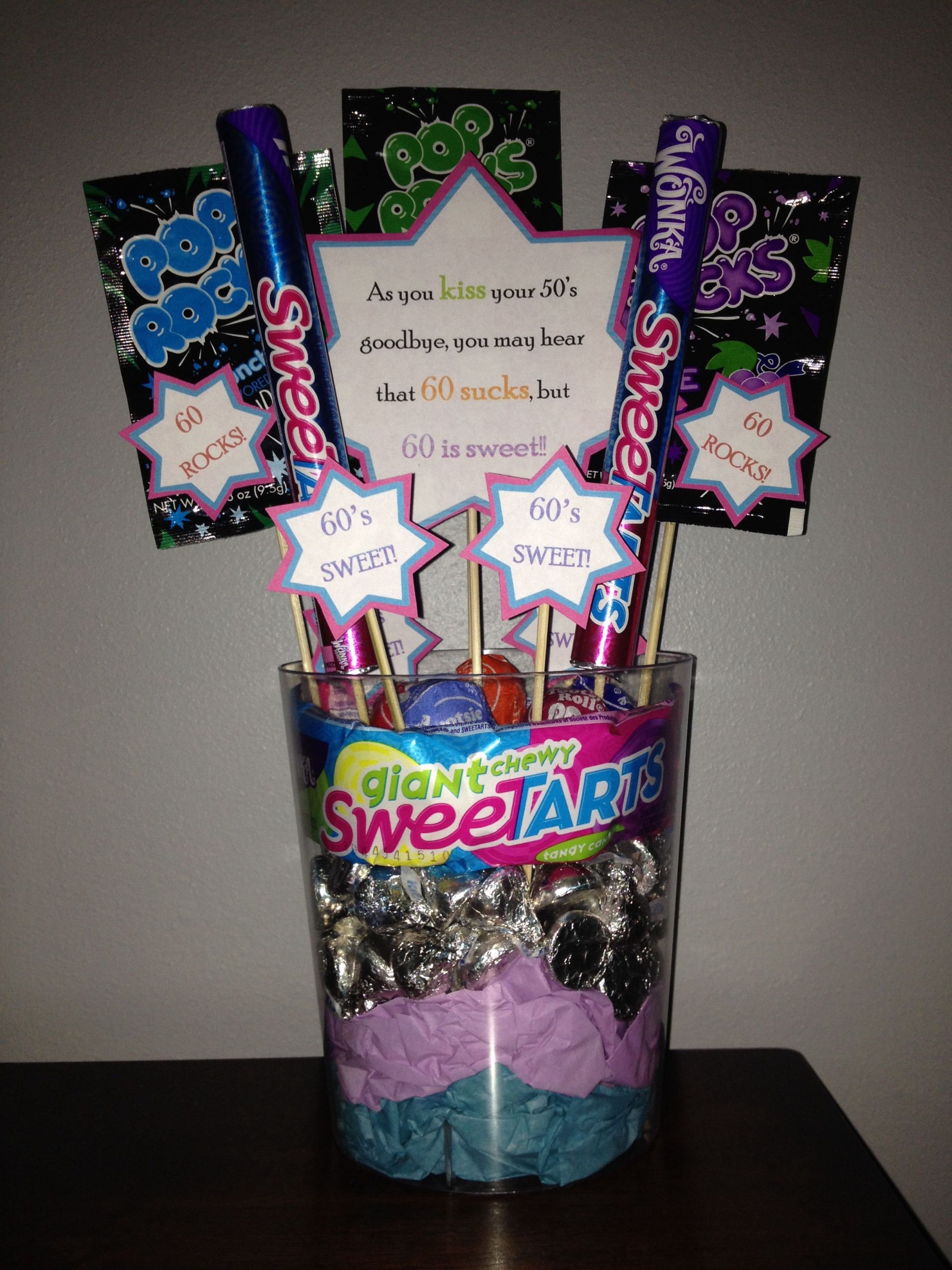 Gift For 60th Birthday
 60th birthday t Hershey kisses tootsie pops two