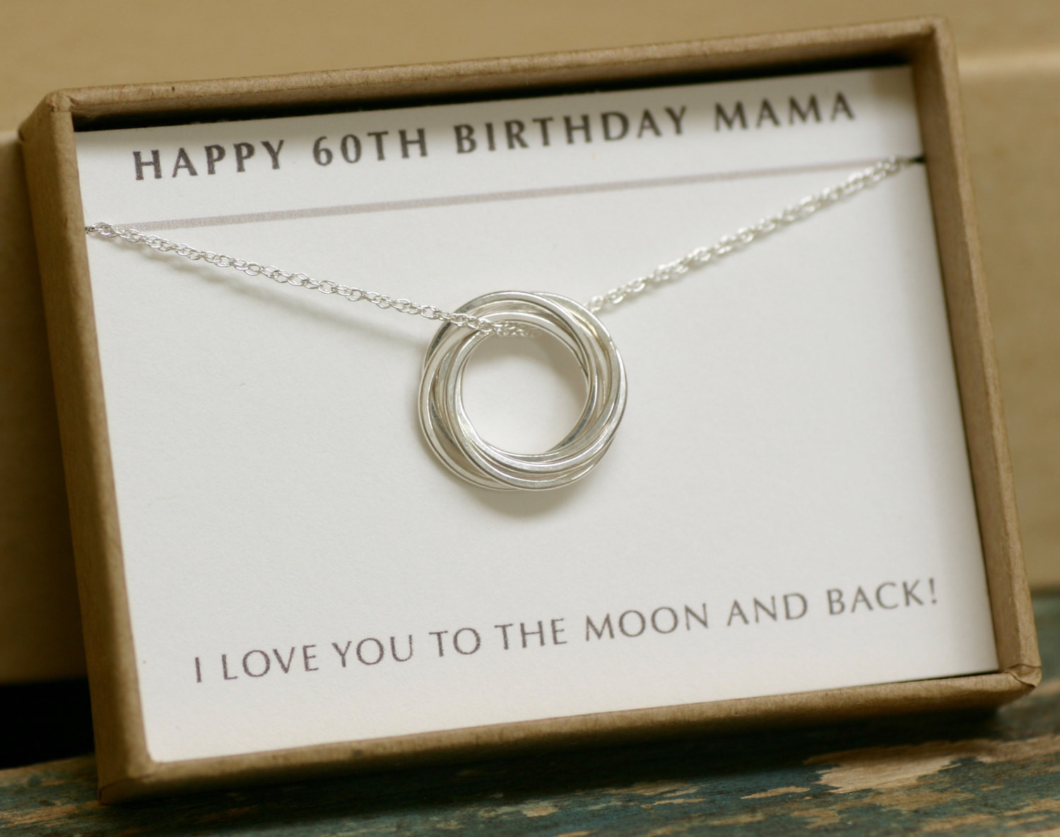Gift For 60th Birthday
 60th birthday t 6 linked circle necklace t for mother