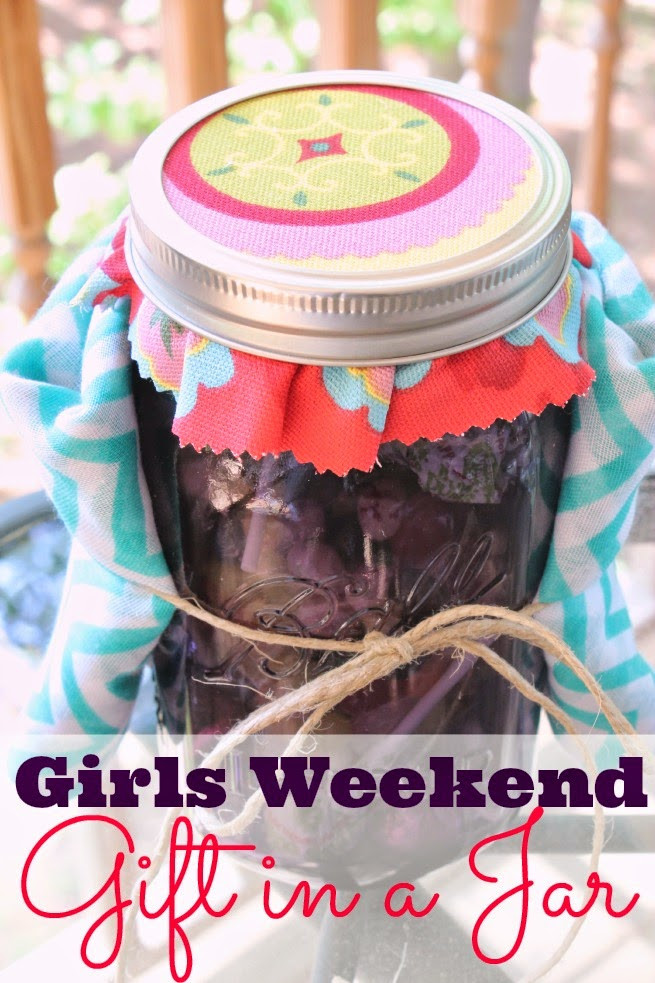 Gift Ideas For Girls Weekend
 Girls Weekend Gift in a Jar Scarf & Purple Mason Jar