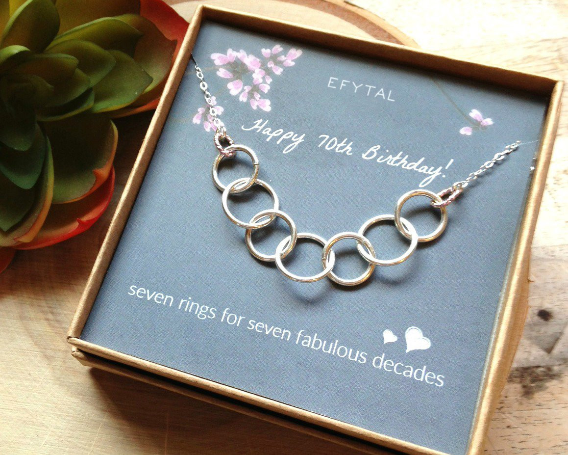 Gift Ideas For Womans 70Th Birthday
 Happy 70th Birthday Gifts for Women Necklace Sterling