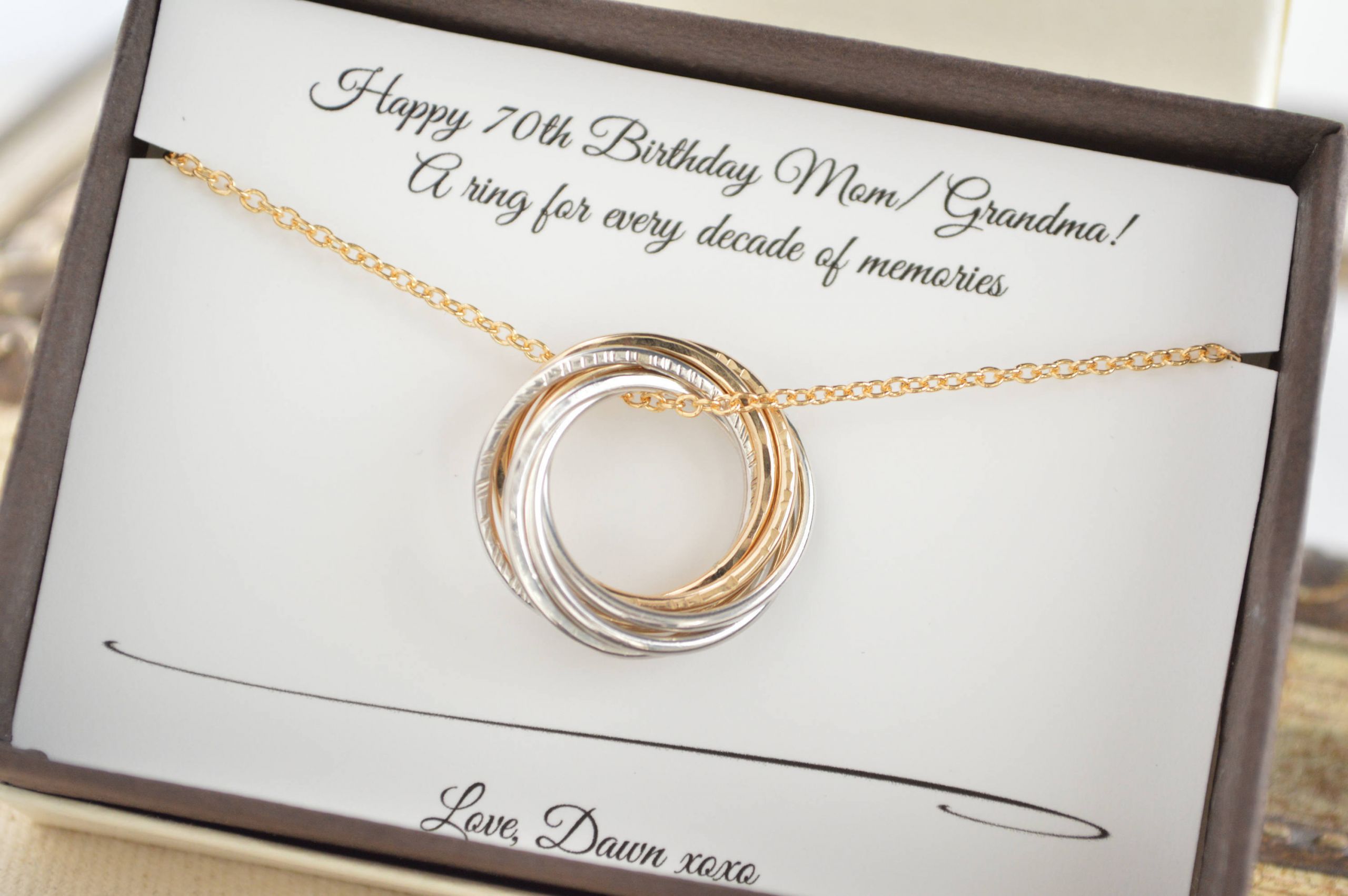 Gift Ideas For Womans 70Th Birthday
 70th Birthday t for Mom and grandma necklace 7th