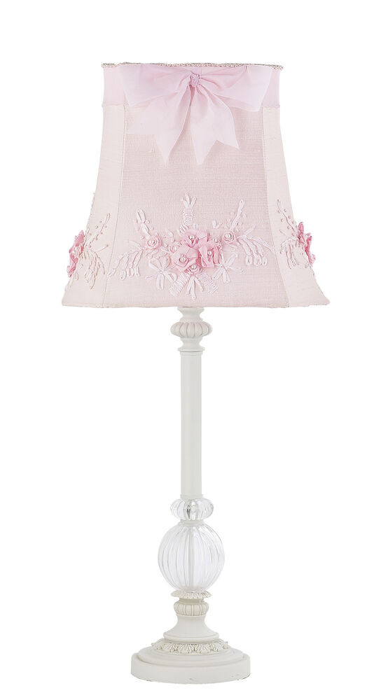 Girls Bedroom Table Lamp
 Kids Girls White Table Lamp Glass Pink Shade Nursery