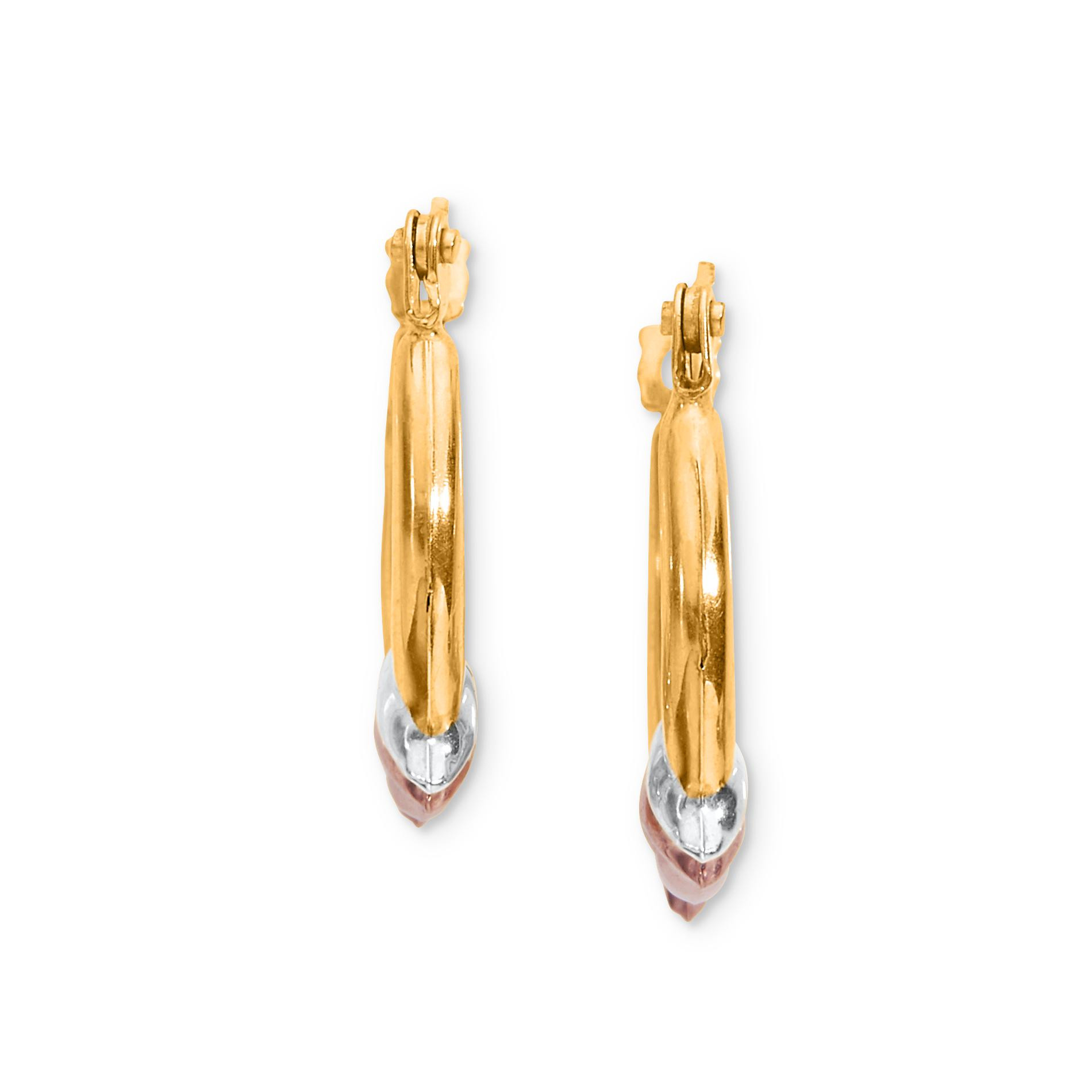 Gold Dolphin Earrings
 10K Tricolor Gold Dolphin Hoop Earrings Jewelry Earrings