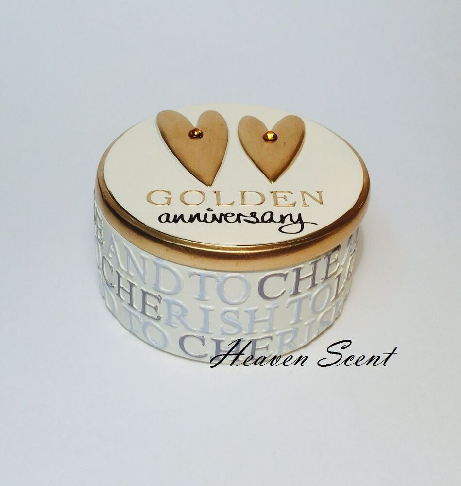 Gold Wedding Anniversary Gift Ideas
 50th Golden Gold Wedding Anniversary Trinket Box Great
