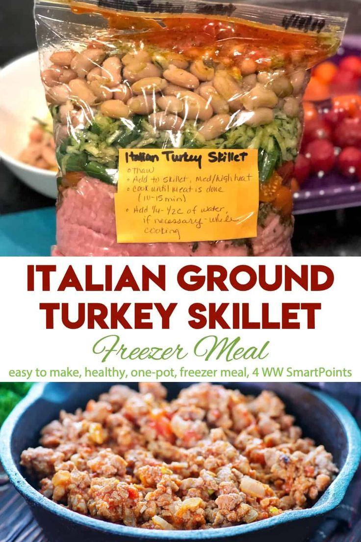 Ground Turkey Freezer Meals
 Italian Ground Turkey Skillet Freezer Meal