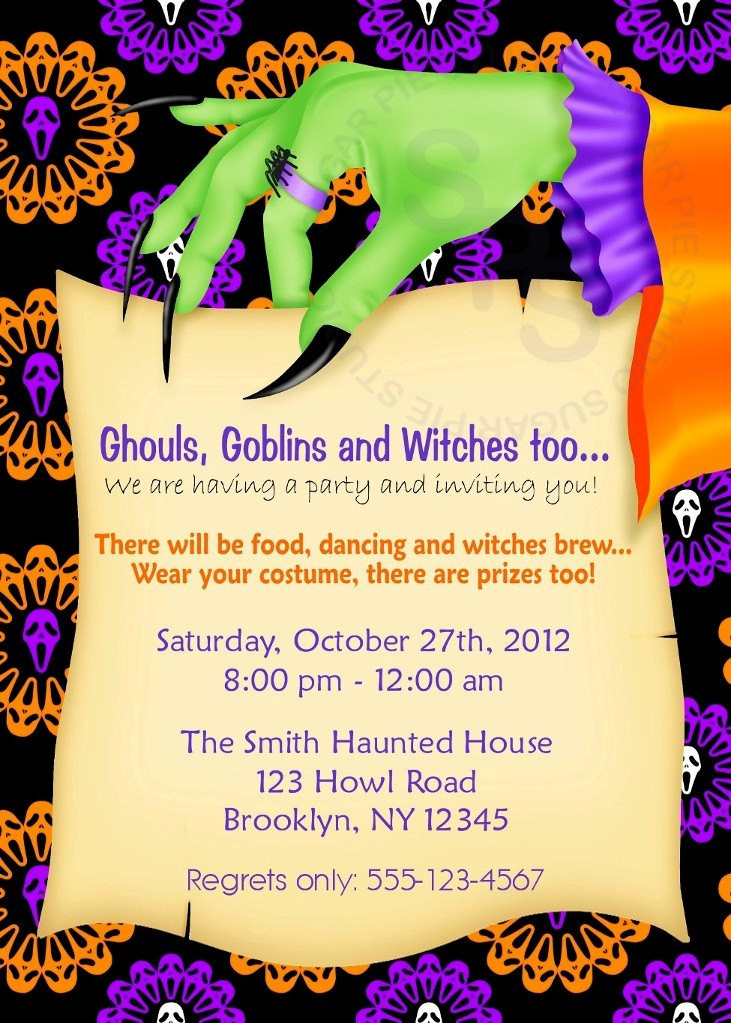 Halloween Birthday Party Invitation Ideas
 Printable Halloween Birthday party Invitation Custom