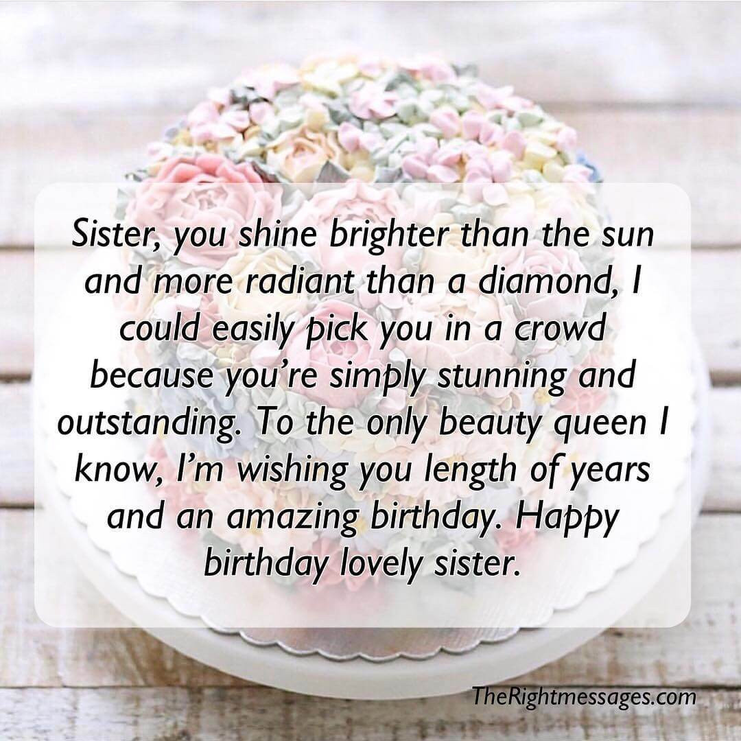 Happy Birthday Wishes To My Sister
 Short And Long Birthday Messages Wishes & Quotes For