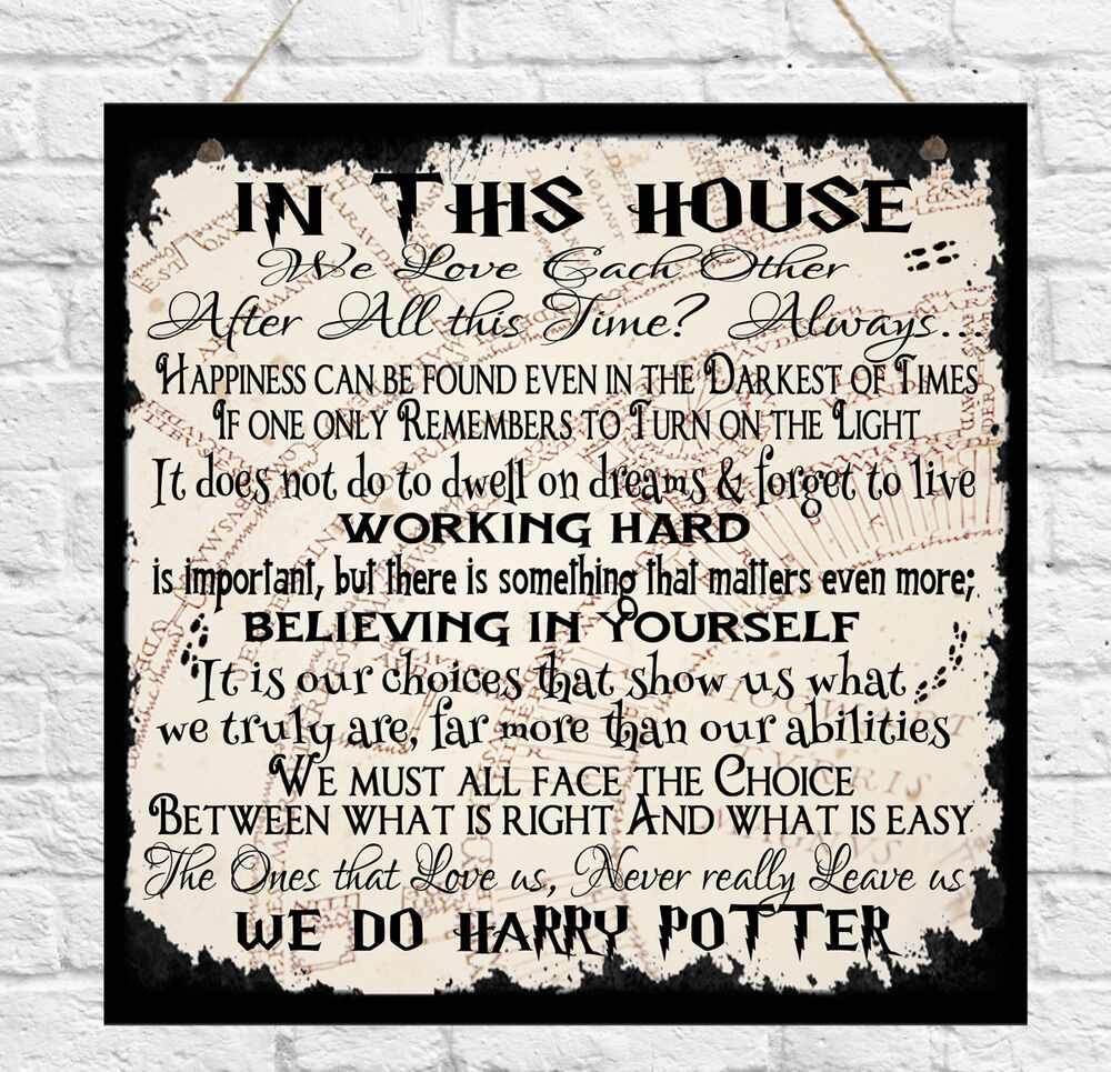 Harry Potter Quotes About Family
 Personalised Harry Potter Quotes Family In This House