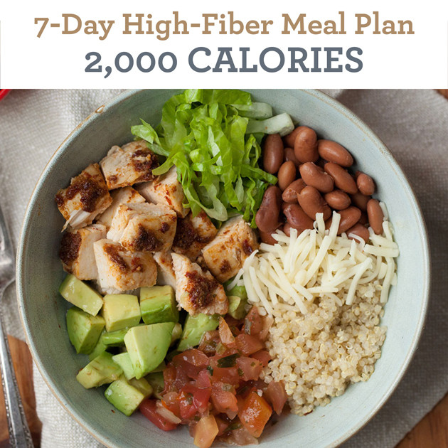 High Fiber Dinners
 7 Day High Fiber Meal Plan 2 000 Calories EatingWell
