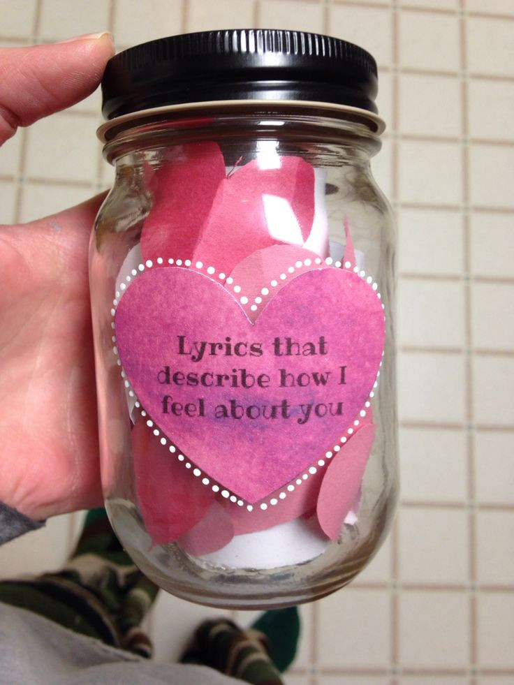 Homemade Gift Ideas Your Boyfriend
 Lyrics that describe how I feel about you Mason Jar