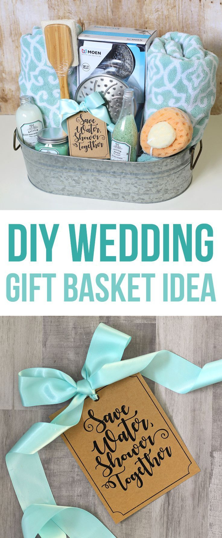 Homemade Wedding Gifts
 Shower Themed DIY Wedding Gift Basket Idea