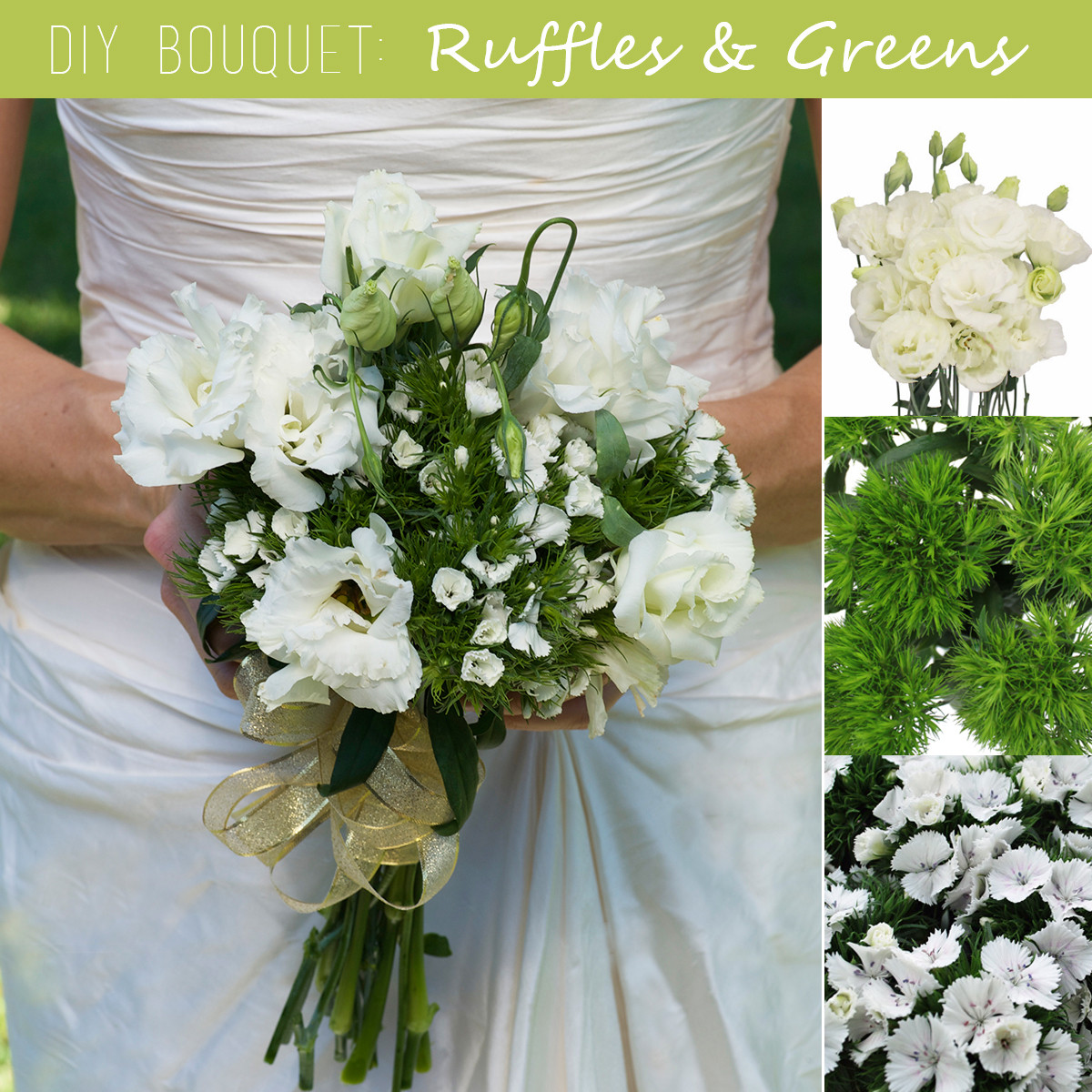 How To DIY Wedding Flowers
 DIY Wedding Bouquet Ruffles and Greens