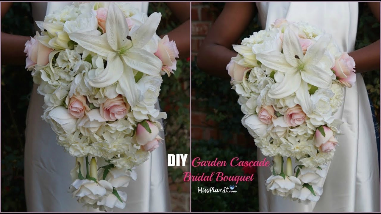 How To DIY Wedding Flowers
 DIY Garden Cascading Bridal Wedding Bouquet