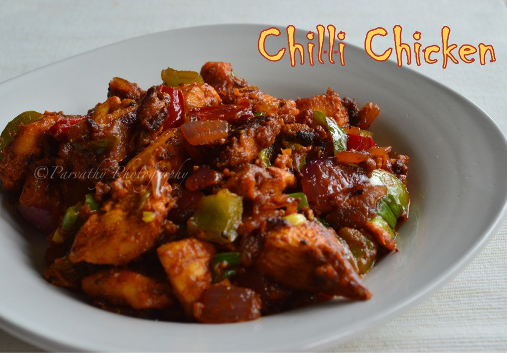 Indo Chinese Chicken Recipes
 Paru s Kitchen Chilli Chicken