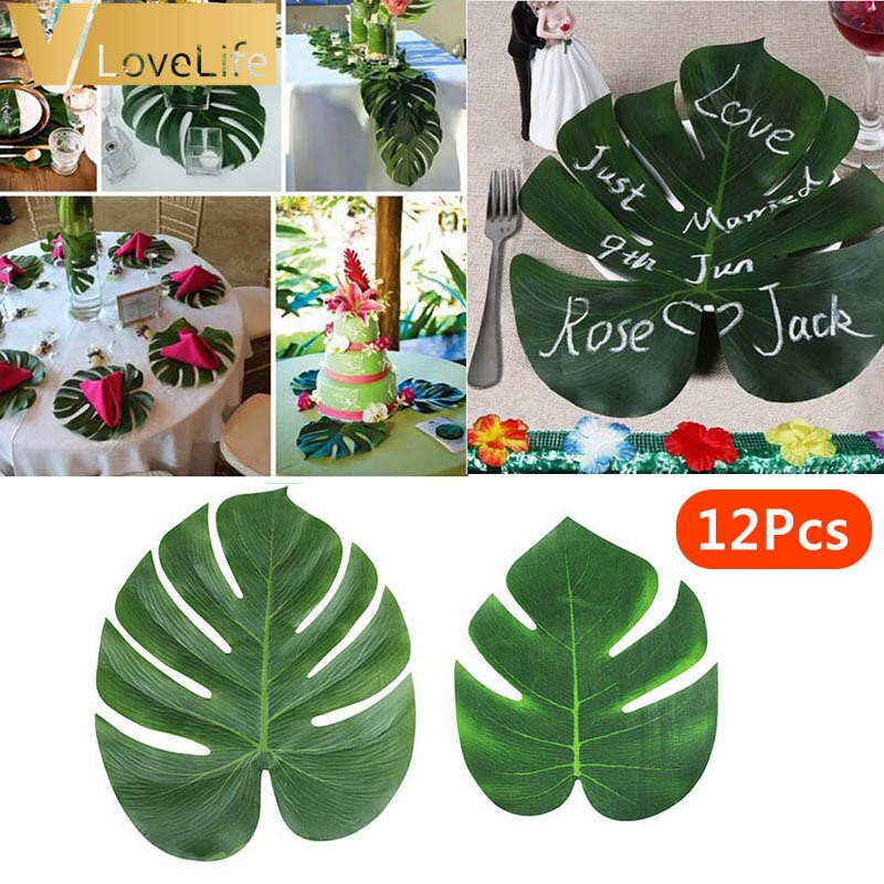 Inexpensive DIY Luau Party Decorations
 12Pcs Lot Cheap Artificial Tropical Palm Leaves Turtle