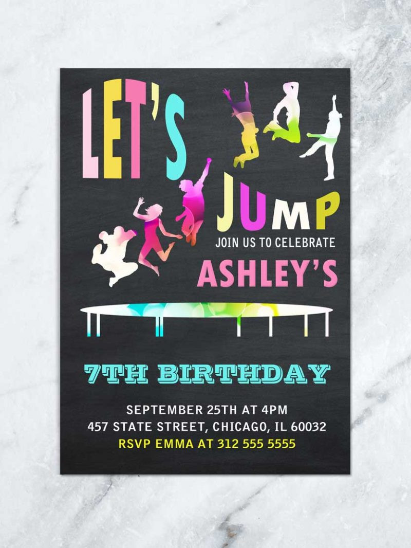 Jump Kids Party
 Jump Birthday Invitation Jump Tumble and Play Birthday