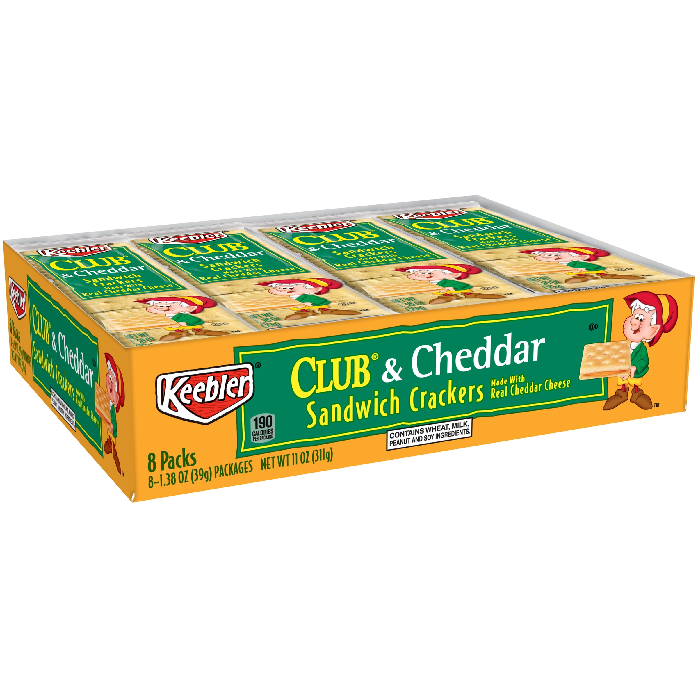 Keebler Sandwich Crackers
 Keebler Club & Cheddar Sandwich Crackers 1 38 Oz 8