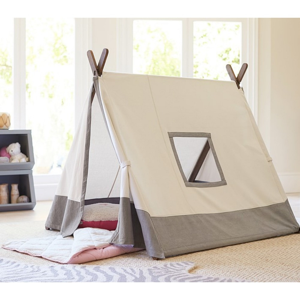 Kids Room Teepee
 Free Love square design grey color kids play tent indian