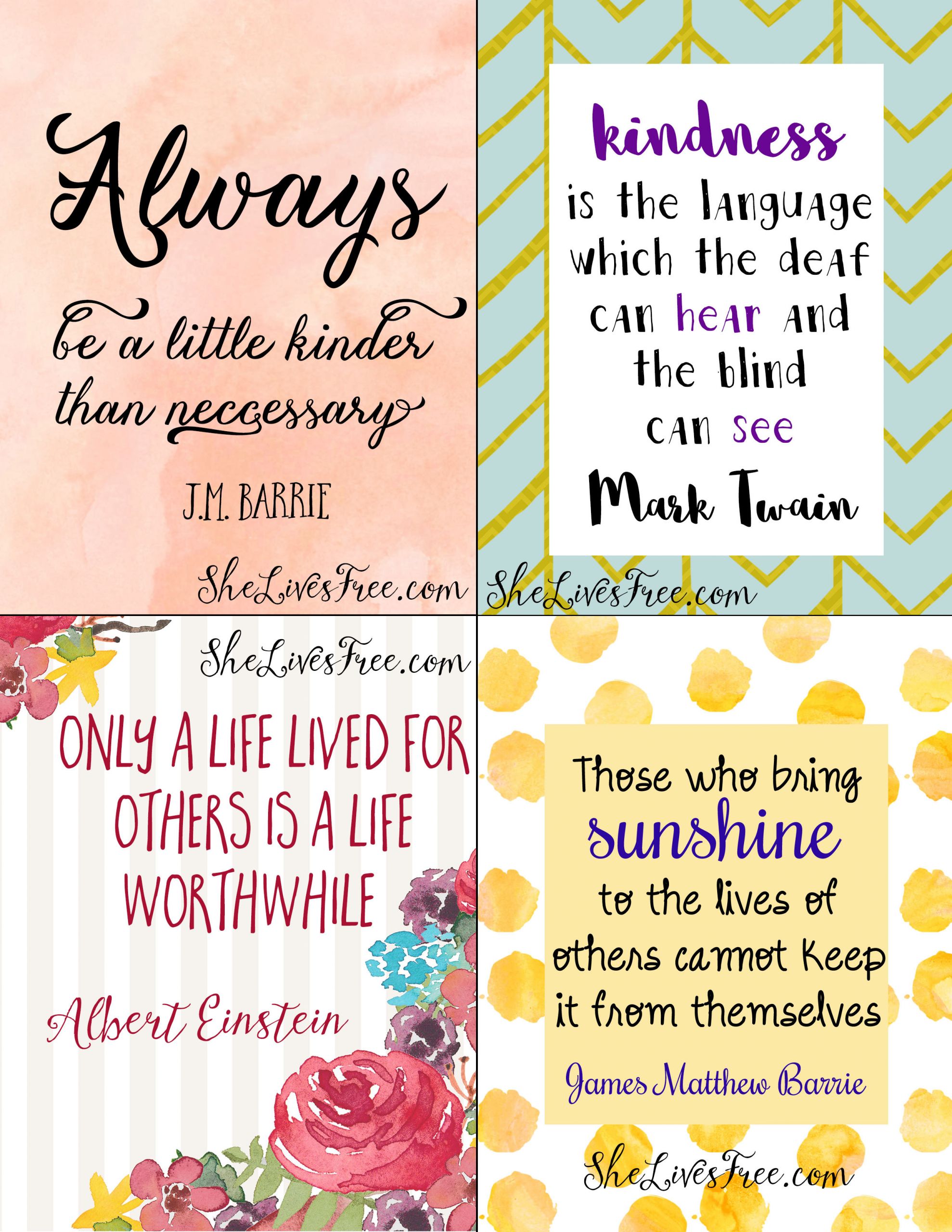 Kindness Quotes
 Free Printable Quotes to Inspire Kindness Lunch Notes for