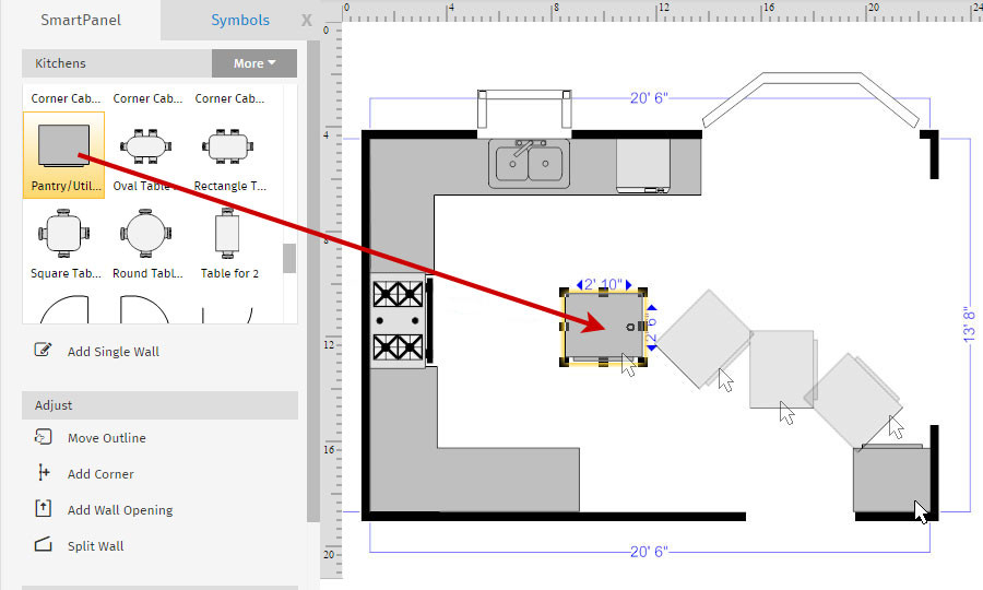 Kitchen Cabinet Floor Planner
 How to Draw a Floor Plan with SmartDraw Create Floor