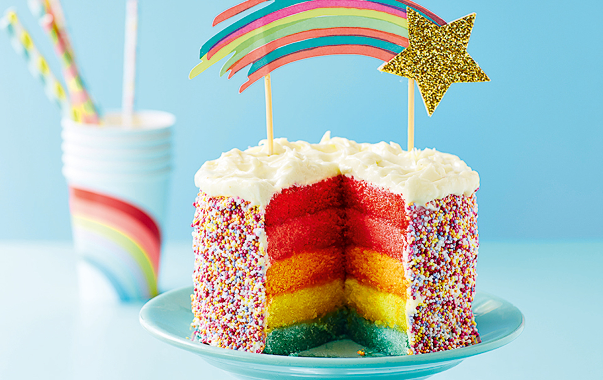 Layered Birthday Cake Recipes
 Rainbow Layer Cake American Recipes