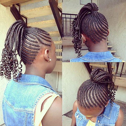 Little Black Girl Updo Hairstyles
 Women Cornrow