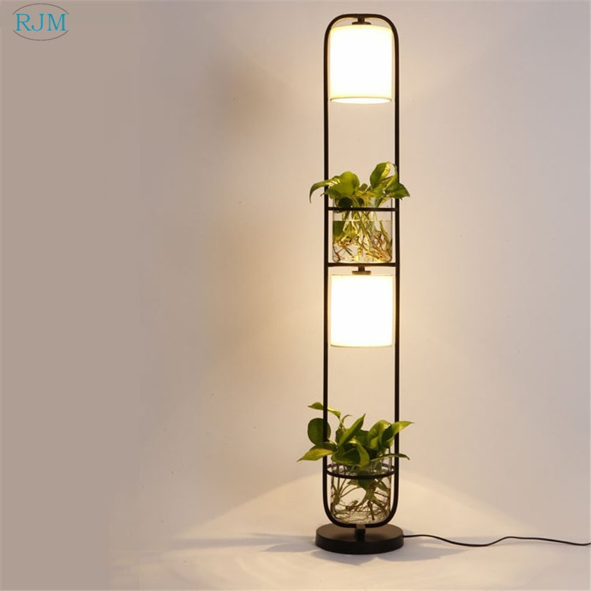 Living Room Lamp Shades
 New Modern Art Creative Plants Floor Lamps Iron Cloth Lamp