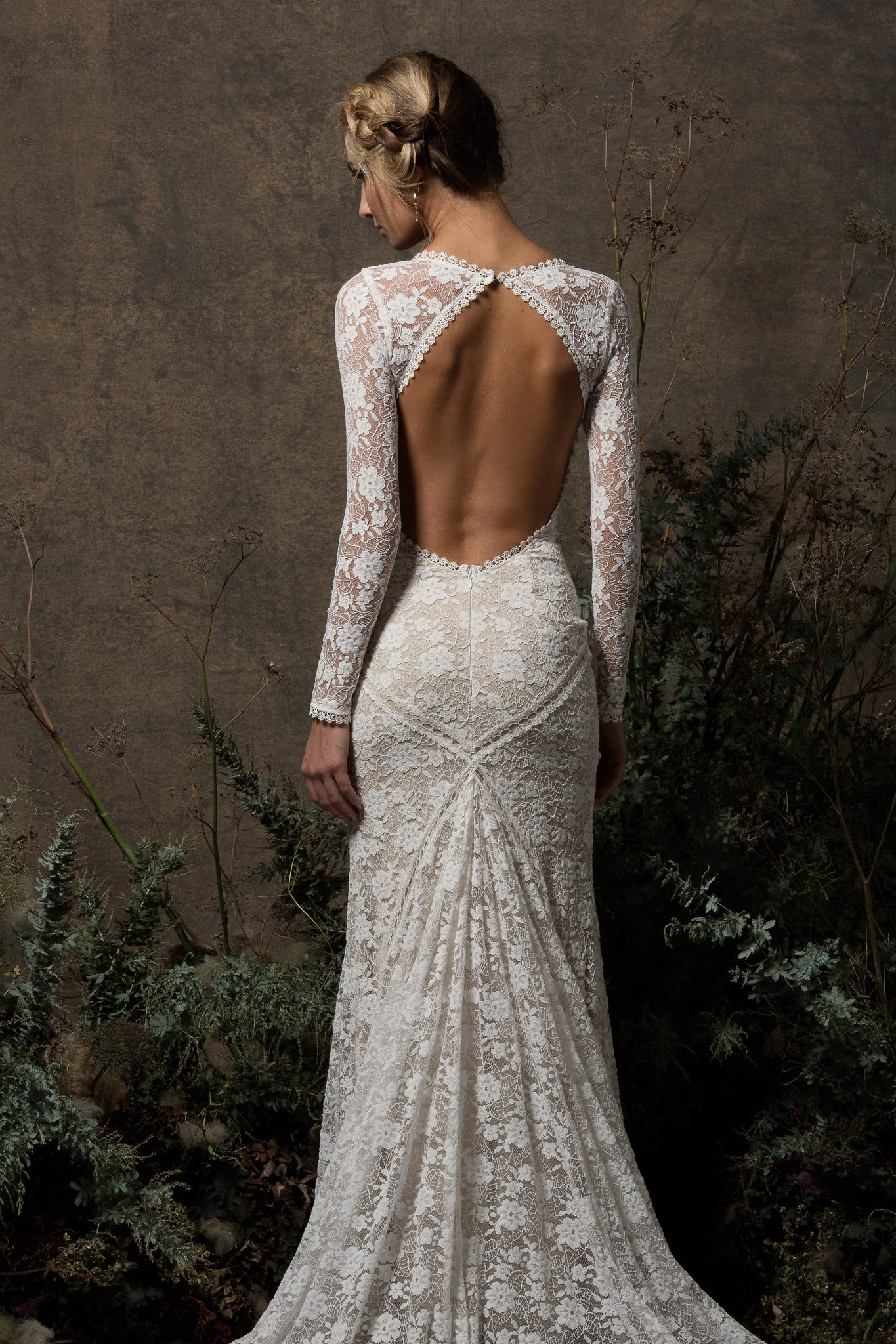 Long Sleeve Backless Wedding Dress
 Valentina Backless Lace Wedding Dress