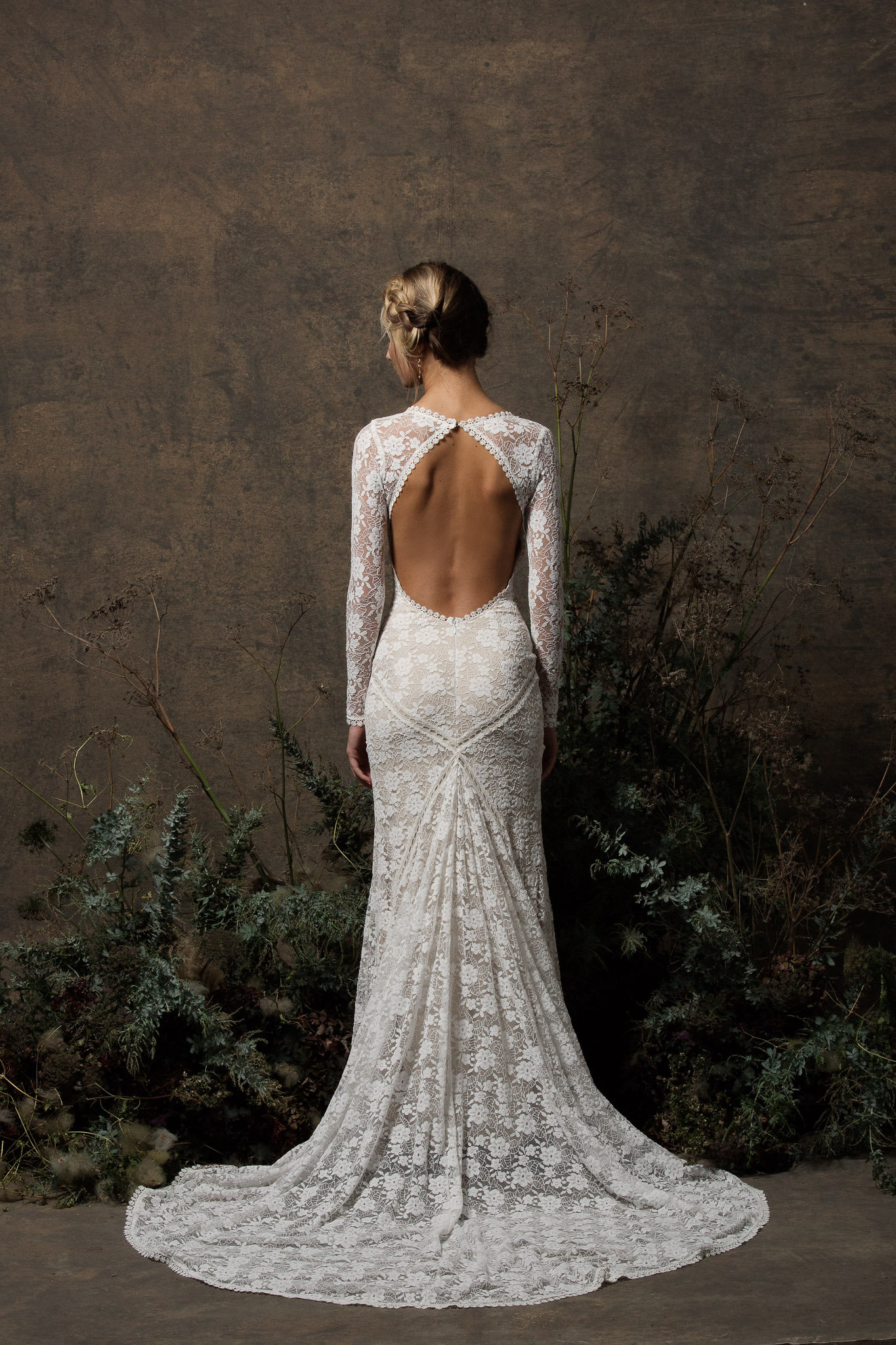 Long Sleeve Backless Wedding Dress
 Valentina Backless Lace Wedding Dress