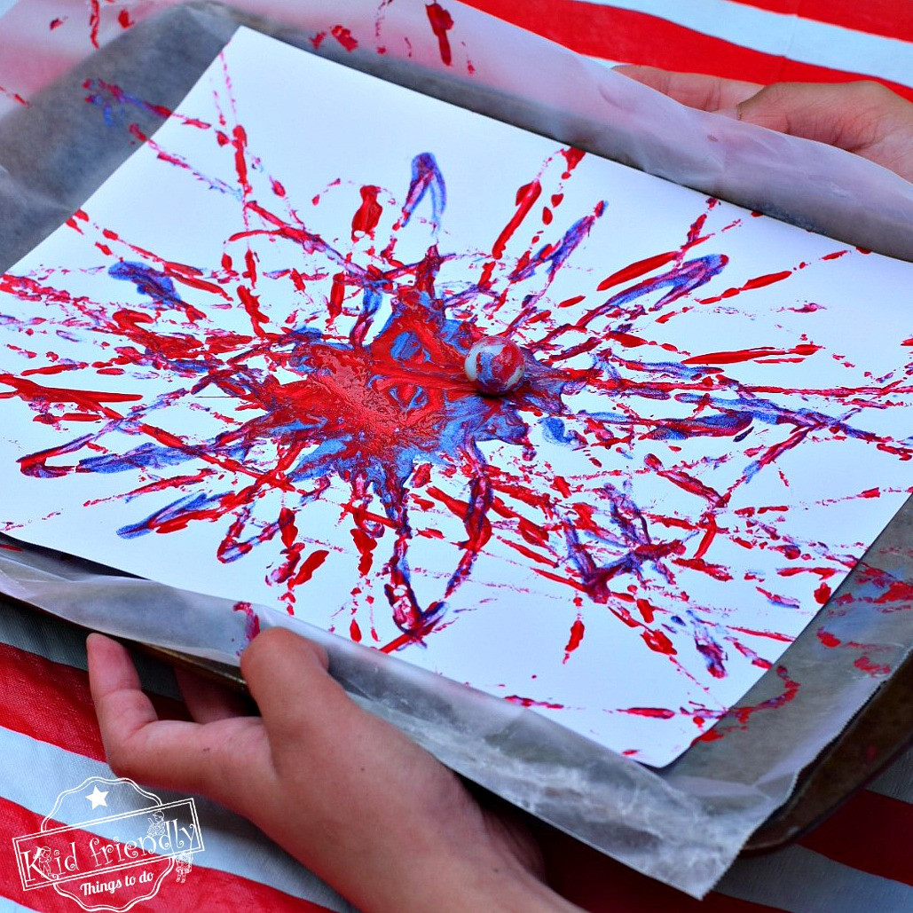 Memorial Day Crafts For Kids
 Fireworks Marble Painting Craft Easy and Fun Activity for Kids