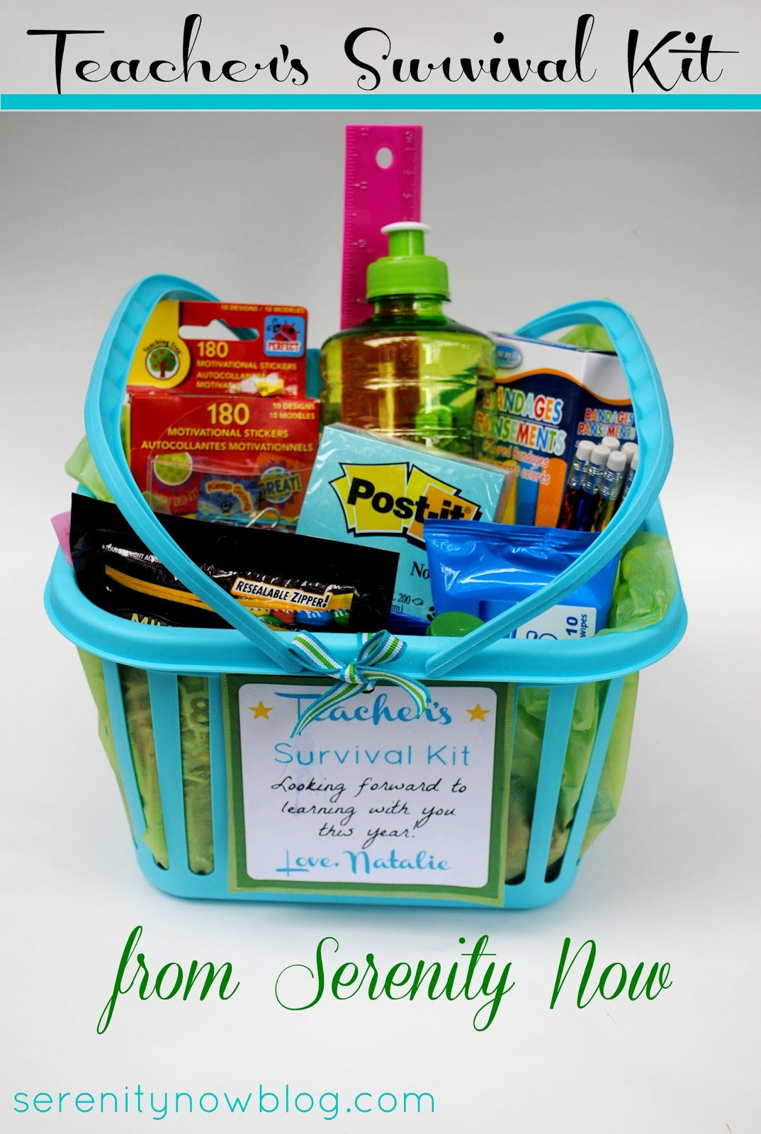 New Teacher Gift Basket Ideas
 Serenity Now Teacher Survival Kit 1st Day of School