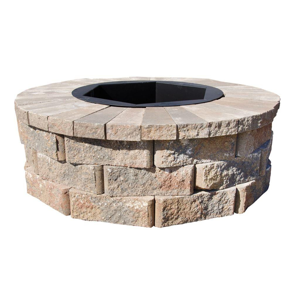 Outdoor Fire Pit Kits
 Pavestone 40 in W x 14 in H Rockwall Round Fire Pit Kit