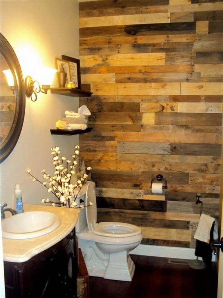 Pallet Wall Bathroom
 15 Decorate Bathroom With Recycled Stuff