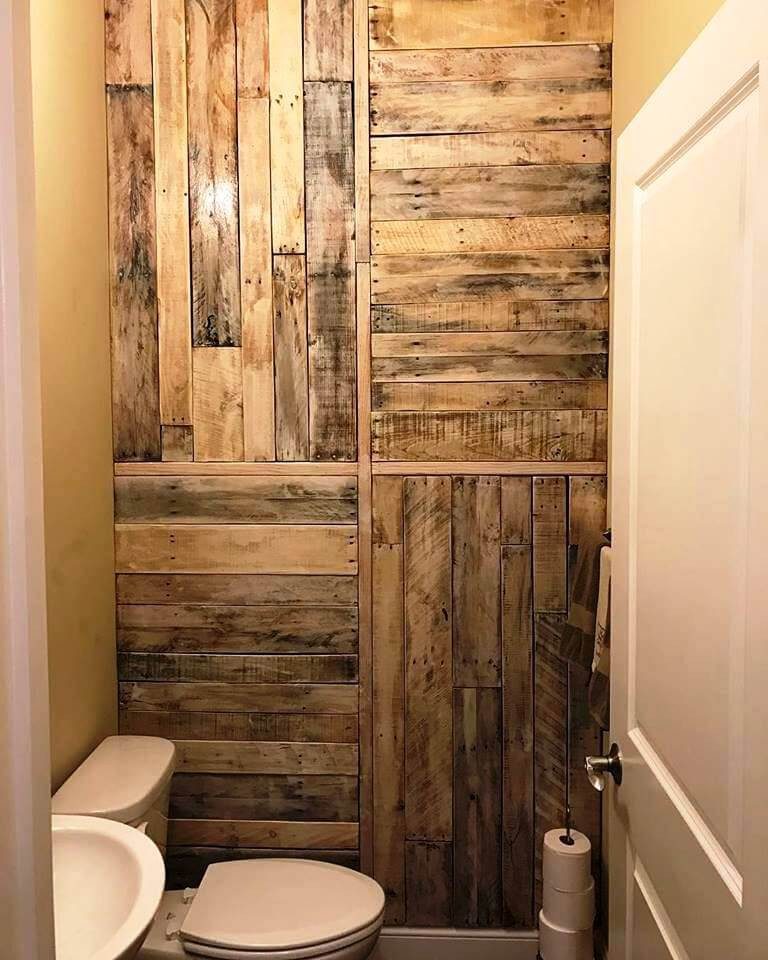Pallet Wall Bathroom
 60 Unique Wood Pallet Ideas To DIY This Weekend Pallet