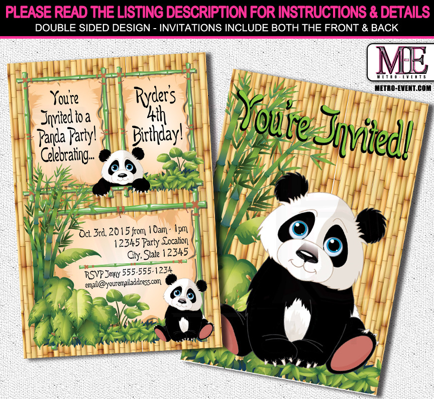 Panda Birthday Invitations
 Panda Birthday Invitations