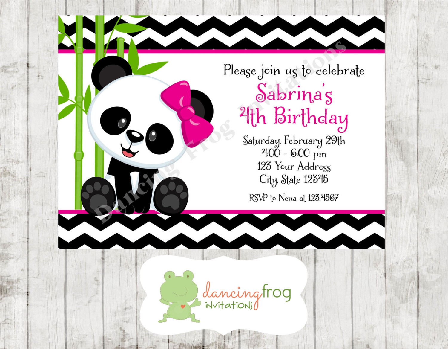 Panda Birthday Invitations
 Panda Bear Birthday Invitations Printed Panda Bear Birthday