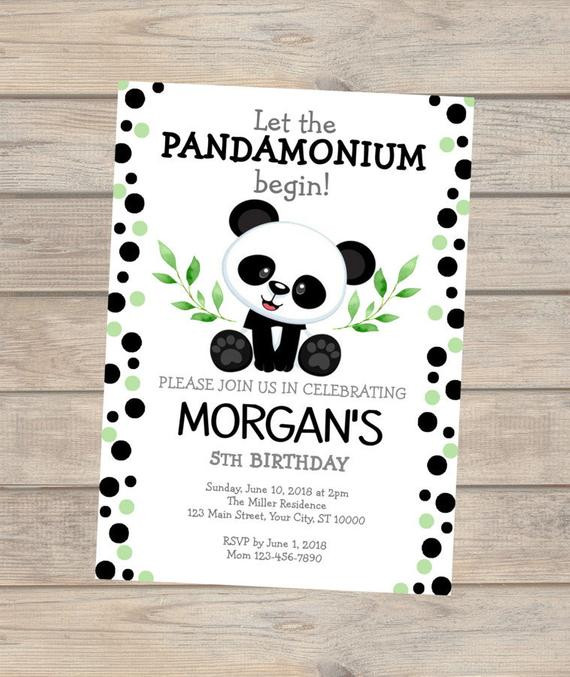 Panda Birthday Invitations
 Panda Birthday Invitation Panda Bear Invitation Panda