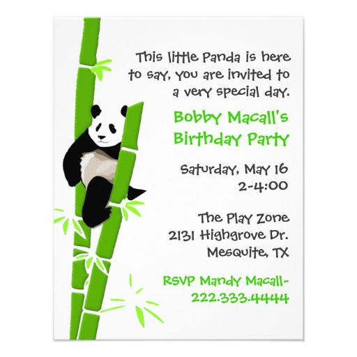 Panda Birthday Invitations
 Panda Birthday Invitation 4 25" X 5 5" Invitation Card