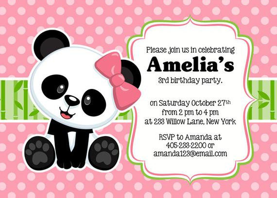 Panda Birthday Invitations
 Panda Party Invitation Panda Invitation Panda Party Invite